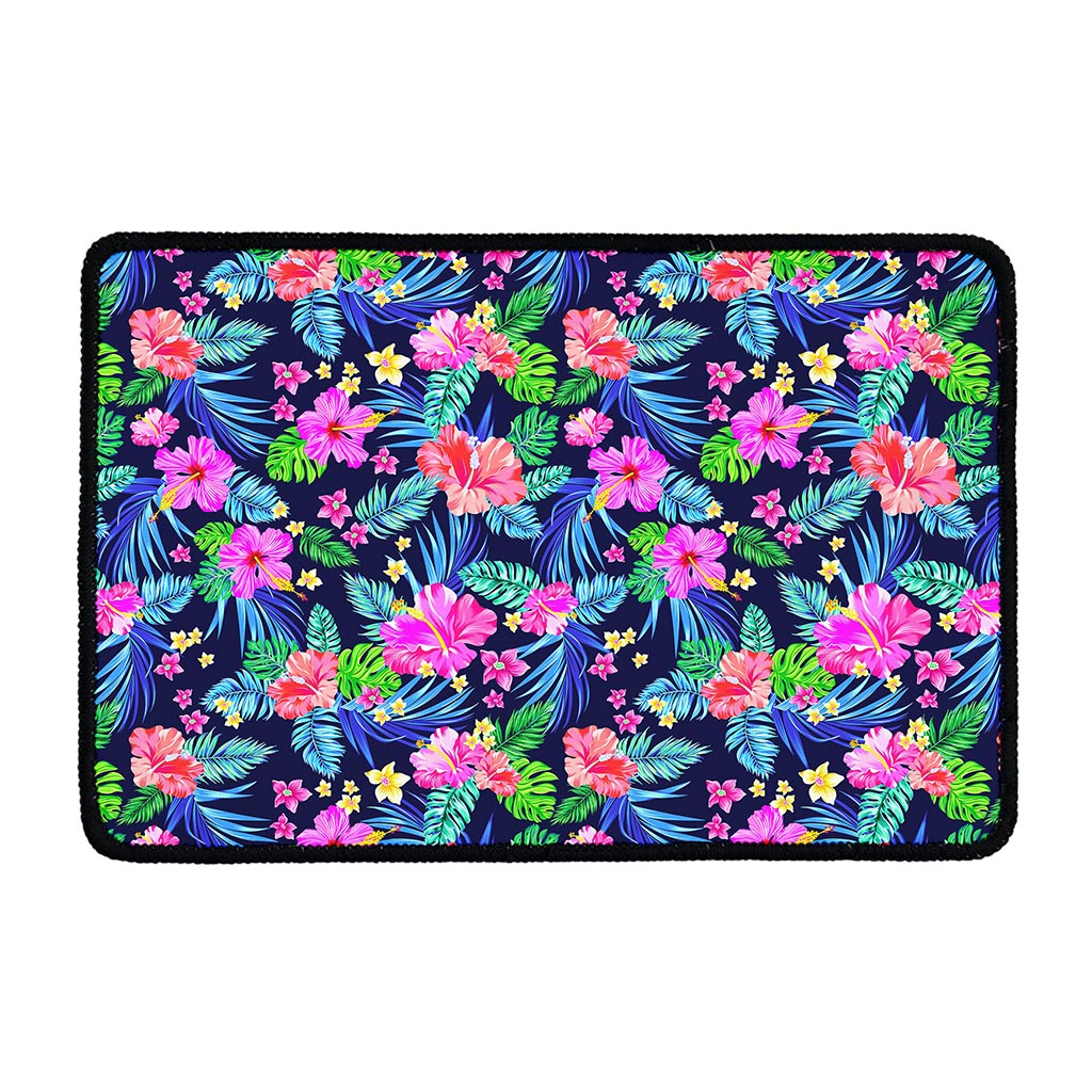 Hawaii Exotic Flowers Pattern Print Kitchen Mat