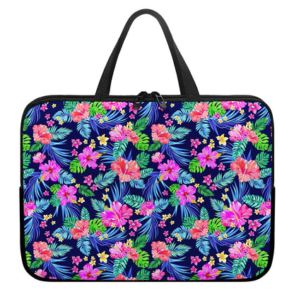 Hawaii Exotic Flowers Pattern Print Laptop Sleeve With Handle