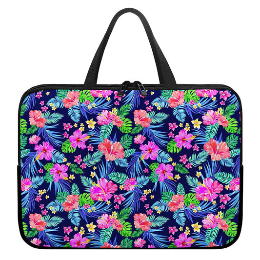 Hawaii Exotic Flowers Pattern Print Laptop Sleeve With Handle