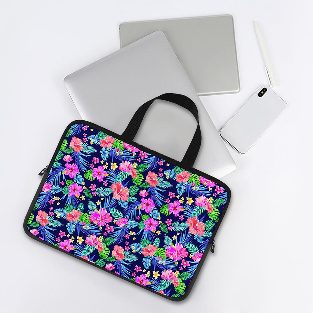 Hawaii Exotic Flowers Pattern Print Laptop Sleeve With Handle