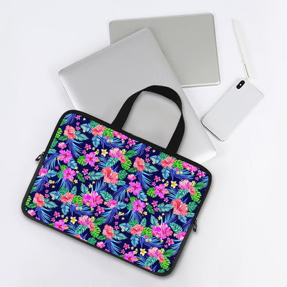 Hawaii Exotic Flowers Pattern Print Laptop Sleeve With Handle