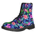 Hawaii Exotic Flowers Pattern Print Lace-Up Boots