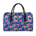 Hawaii Exotic Flowers Pattern Print Leather Duffel Bag
