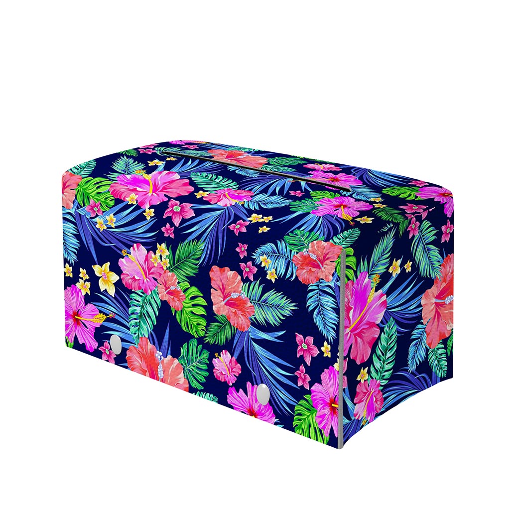 Hawaii Exotic Flowers Pattern Print Leather Tissue Box Cover