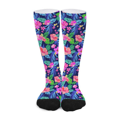 Hawaii Exotic Flowers Pattern Print Long Socks