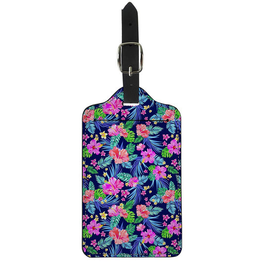 Hawaii Exotic Flowers Pattern Print Luggage Tag