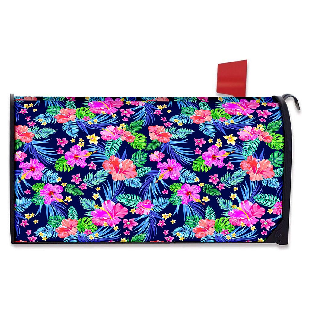 Hawaii Exotic Flowers Pattern Print Mailbox Cover