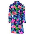 Hawaii Exotic Flowers Pattern Print Men's Bathrobe