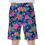 Hawaii Exotic Flowers Pattern Print Men's Beach Shorts