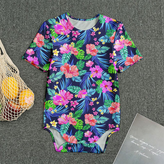 Hawaii Exotic Flowers Pattern Print Men's Bodysuit