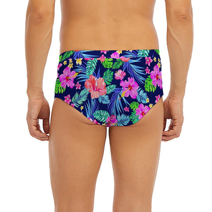 Hawaii Exotic Flowers Pattern Print Men's Briefs