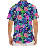 Hawaii Exotic Flowers Pattern Print Men's Deep V-Neck Shirt