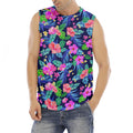 Hawaii Exotic Flowers Pattern Print Men's Fitness Tank Top