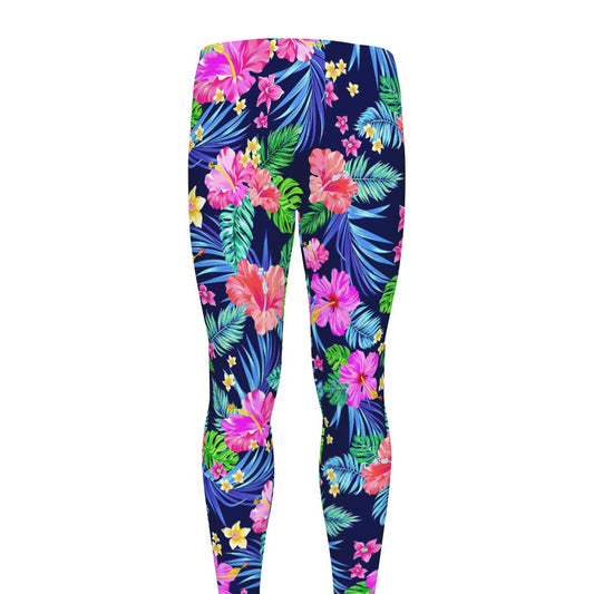 Hawaii Exotic Flowers Pattern Print Men's leggings