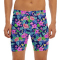 Hawaii Exotic Flowers Pattern Print Men's Long Boxer Briefs