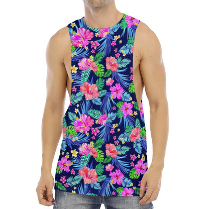 Hawaii Exotic Flowers Pattern Print Men's Muscle Tank Top