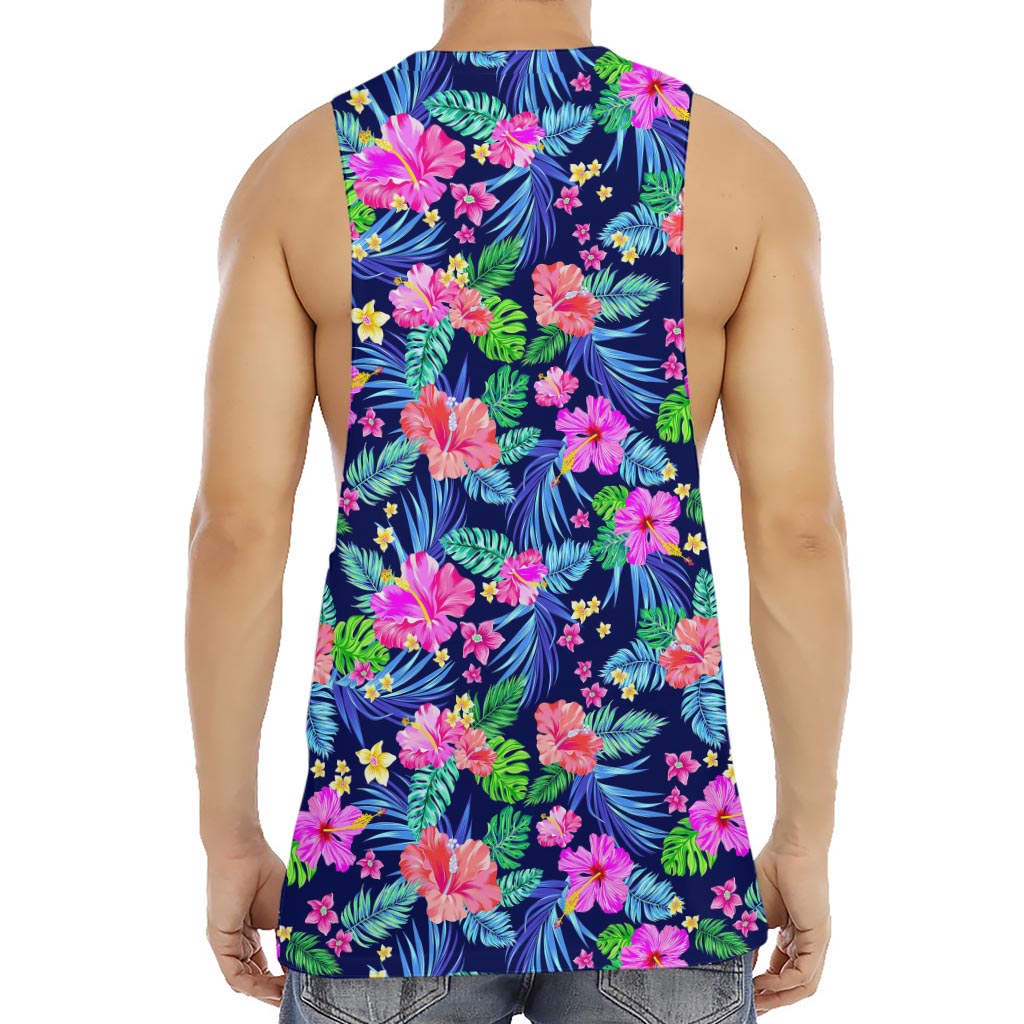 Hawaii Exotic Flowers Pattern Print Men's Muscle Tank Top