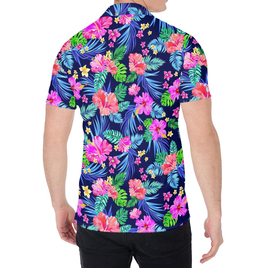 Hawaii Exotic Flowers Pattern Print Men's Shirt