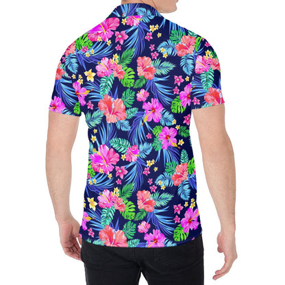 Hawaii Exotic Flowers Pattern Print Men's Shirt