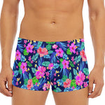 Hawaii Exotic Flowers Pattern Print Men's Short Boxer Briefs