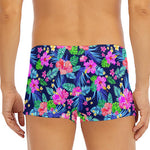 Hawaii Exotic Flowers Pattern Print Men's Short Boxer Briefs