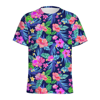 Hawaii Exotic Flowers Pattern Print Men's Sports T-Shirt