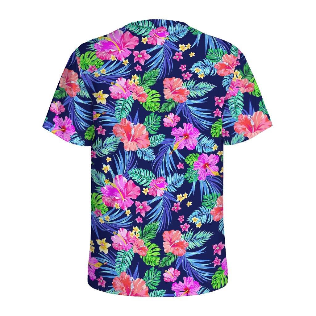 Hawaii Exotic Flowers Pattern Print Men's Sports T-Shirt