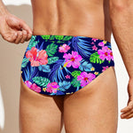 Hawaii Exotic Flowers Pattern Print Men's Swim Briefs