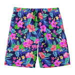 Hawaii Exotic Flowers Pattern Print Men's Swim Trunks