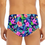 Hawaii Exotic Flowers Pattern Print Men's Triangle Swim Briefs