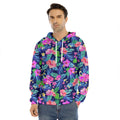 Hawaii Exotic Flowers Pattern Print Men's Velvet Pullover Hoodie