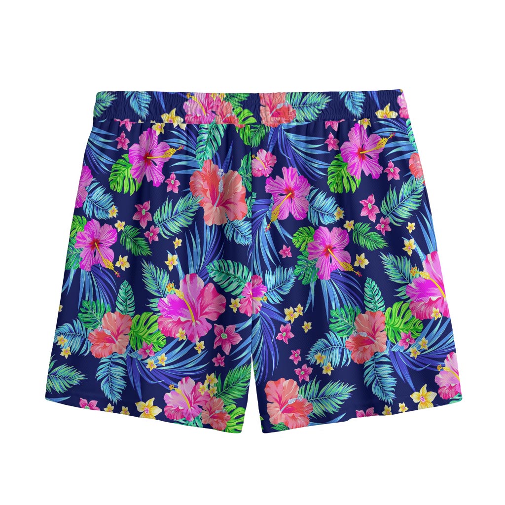 Hawaii Exotic Flowers Pattern Print Mesh Shorts