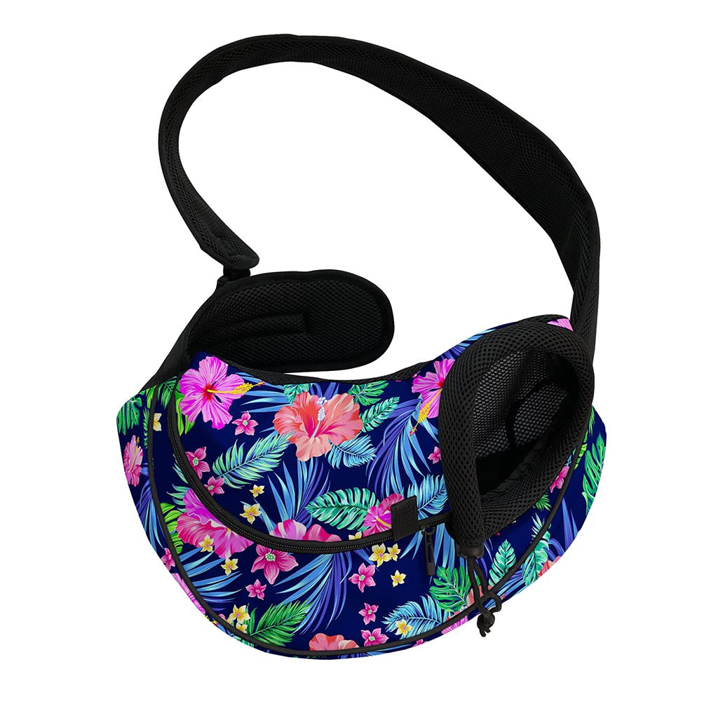 Hawaii Exotic Flowers Pattern Print Pet Sling Carrier