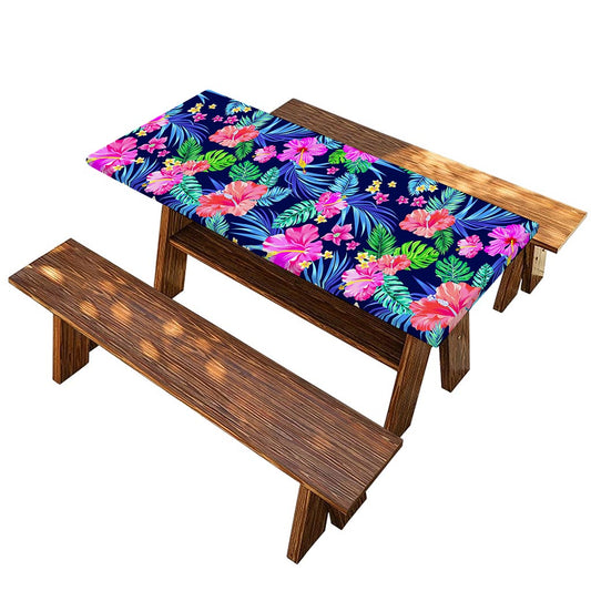 Hawaii Exotic Flowers Pattern Print Picnic Table Cover