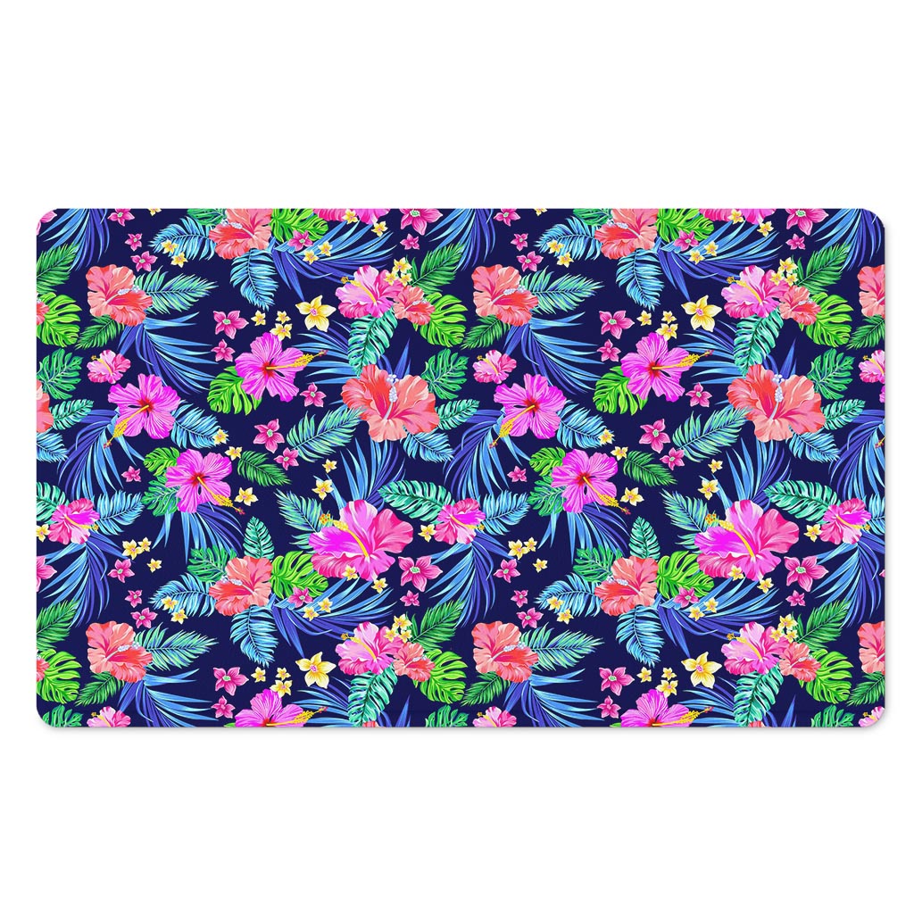 Hawaii Exotic Flowers Pattern Print Polyester Doormat