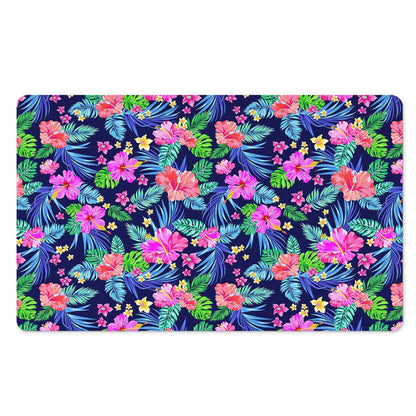 Hawaii Exotic Flowers Pattern Print Polyester Doormat