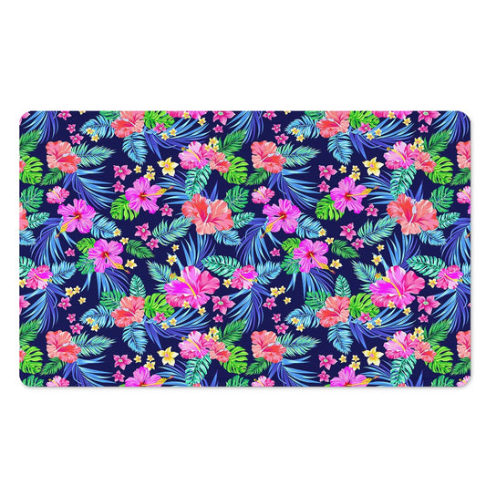 Hawaii Exotic Flowers Pattern Print Polyester Doormat