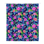 Hawaii Exotic Flowers Pattern Print Polyester Shower Curtain
