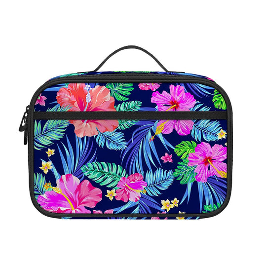 Hawaii Exotic Flowers Pattern Print Portable Lunch Bag