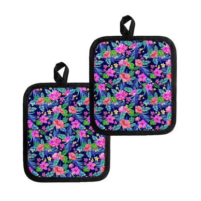 Hawaii Exotic Flowers Pattern Print Pot Holders