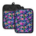 Hawaii Exotic Flowers Pattern Print Pot Holders With Pocket