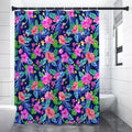 Hawaii Exotic Flowers Pattern Print Premium Shower Curtain