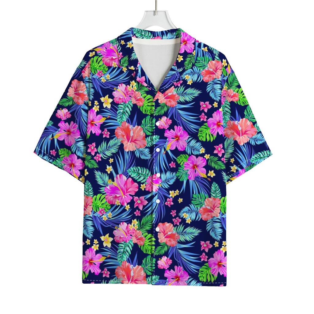 Hawaii Exotic Flowers Pattern Print Rayon Hawaiian Shirt