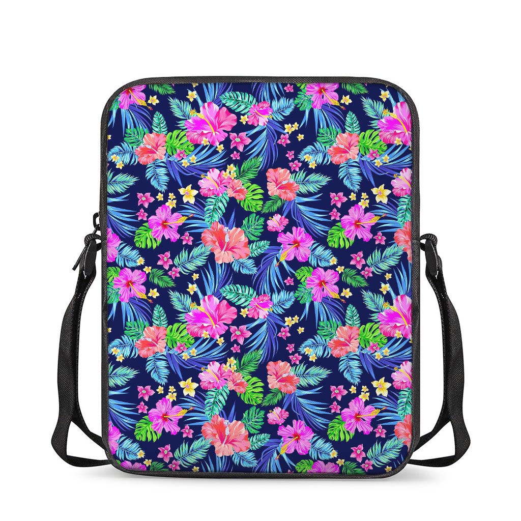 Hawaii Exotic Flowers Pattern Print Rectangular Crossbody Bag