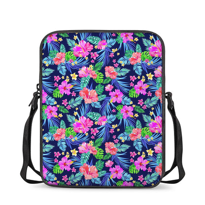 Hawaii Exotic Flowers Pattern Print Rectangular Crossbody Bag