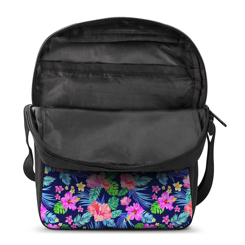 Hawaii Exotic Flowers Pattern Print Rectangular Crossbody Bag