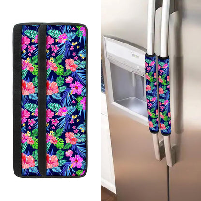 Hawaii Exotic Flowers Pattern Print Refrigerator Handle Covers