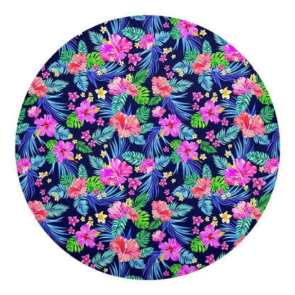 Hawaii Exotic Flowers Pattern Print Round Blanket