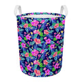 Hawaii Exotic Flowers Pattern Print Round Laundry Basket