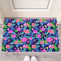 Hawaii Exotic Flowers Pattern Print Rubber Doormat